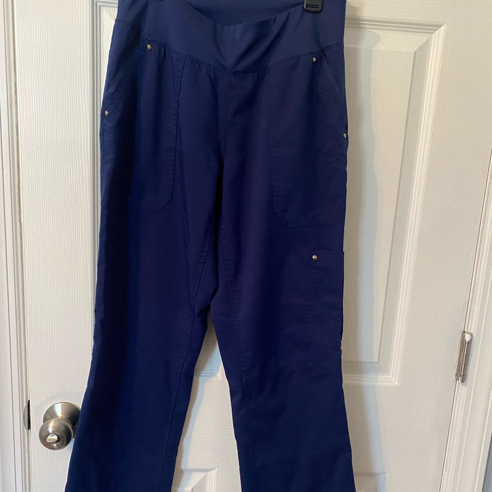 XS Navy Blue Healing Hands Yoga Scrub Pants